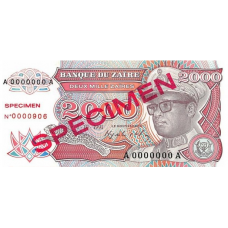 P36S Zaire - 2000 Zaires Year 1991